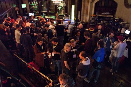 room full of drinkers and bar